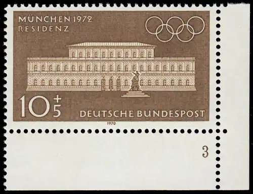 624 Olympische Sommerspiele 10+5 Pf Residenz ** FN3
