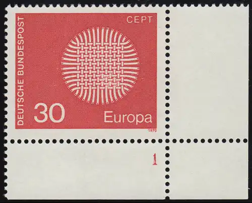 621 Europa 30 Pf Sonnensymbol ** FN1