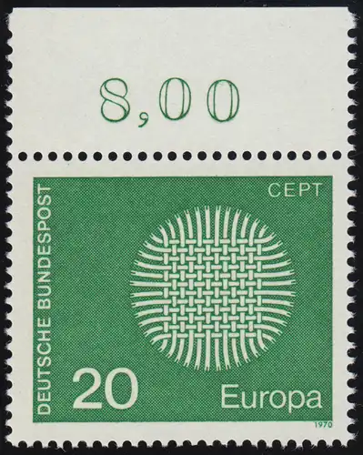 620 Europe 20 Pf Symbol solaire ** Oberrand