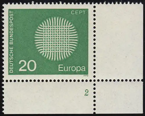 620 Europe 20 Pf Symbol solaire ** FN2