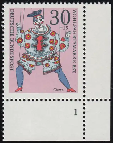 652 Wohlfahrt Marionetten 30+15 Pf Clown ** FN1
