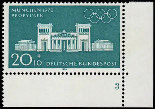 625 Olympische Sommerspiele 20+10 Pf Propyläen ** FN3