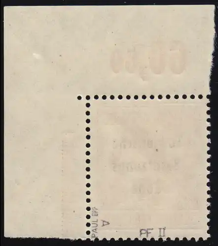 A 195II SBZ Coin avec PLF II ruptures de ligne, champ 10 ** vérifié Paul BPP