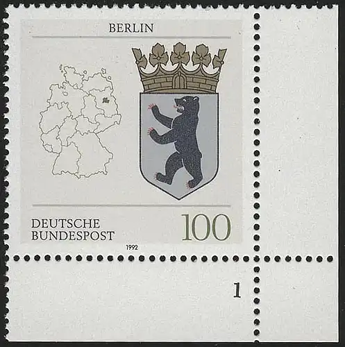 1588 Länderwappen Berlin 100 Pf ** FN1
