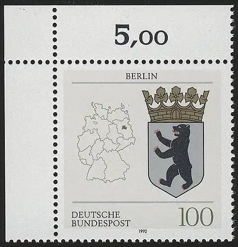 1588 Landesarspieppe Berlin 100 Pf ** Coin o.l.