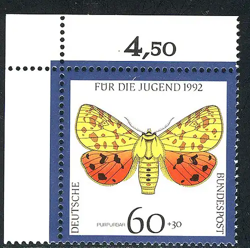 1602 Jugend Nachtfalter 60+30 Pf ** Ecke o.l.