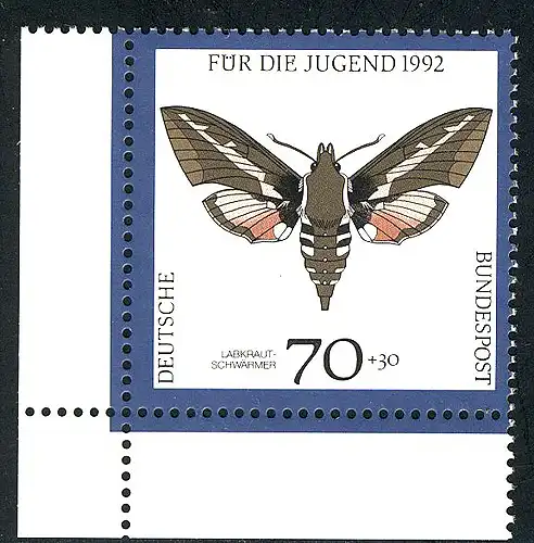 1603 Jeunes papillons de nuit 70+30 Pf ** coin et l.