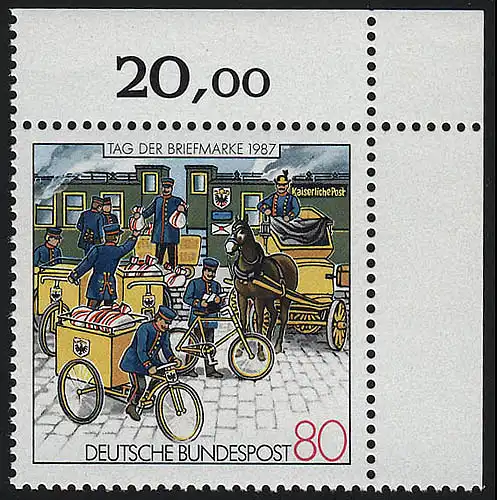 1337 Tag der Briefmarke ** Ecke o.r.