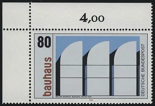 1166 Bauhaus Walter Gropius 80 Pf ** Coin o.l.