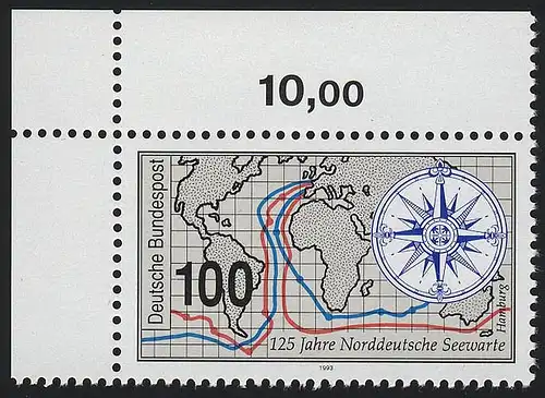 1647 Norddeutsche Seewarte ** Ecke o.l.