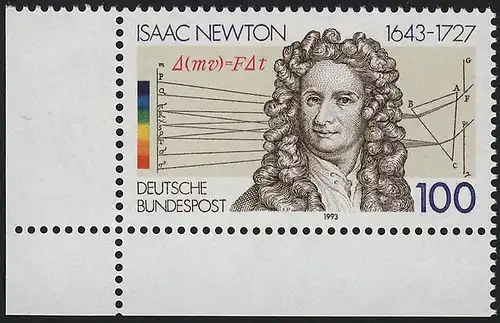 1646 Sir Isaac Newton ** Ecke u.l.