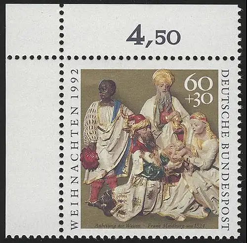 1639 Weihnachten 60+30 Pf ** Ecke o.l.