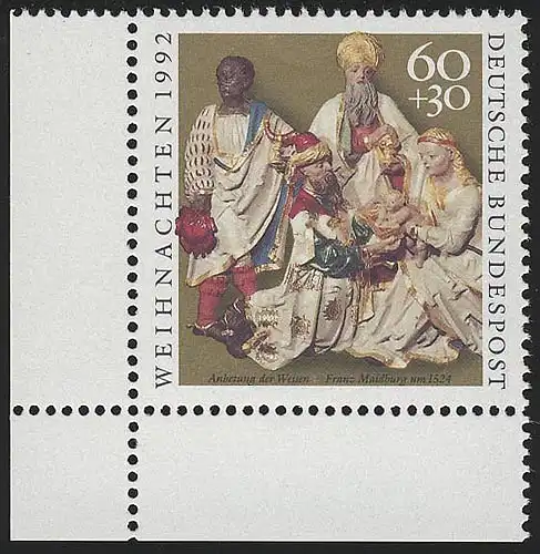 1639 Weihnachten 60+30 Pf ** Ecke u.l.