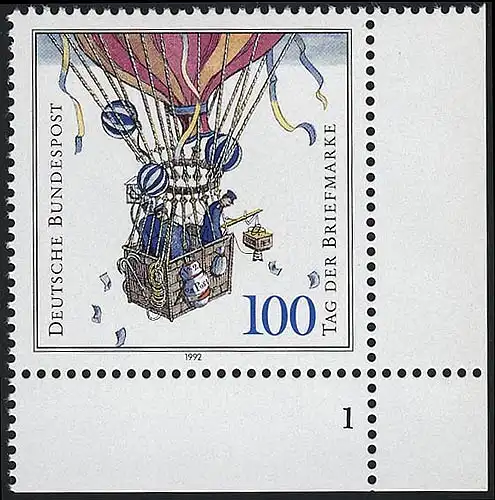 1638 Tag der Briefmarke 100 Pf ** FN1