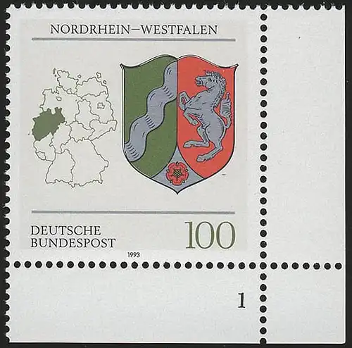 1663 Rhénanie-du-Nord-Westphalie 100 Pf ** FN1