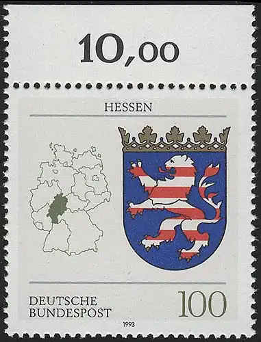 1660 Hesse 100 Pf ** Oberrand