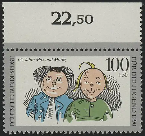 1458 Jeunesse Max et Moritz 100+50 Pf ** Oberrand