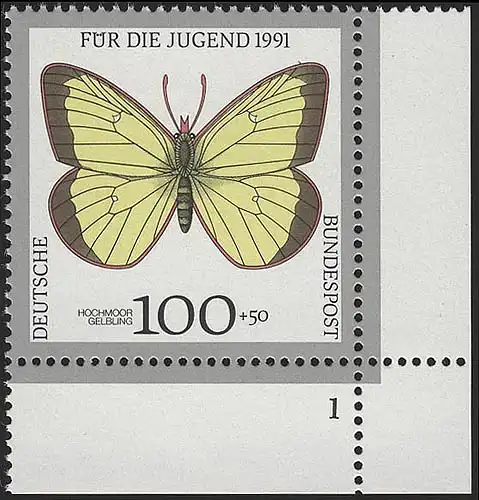 1518 Jugend Schmetterlinge 100+50 Pf ** FN1