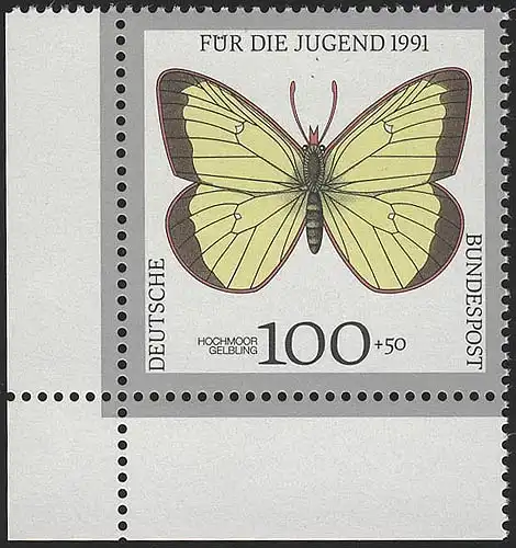 1518 Jugend Schmetterlinge 100+50 Pf ** Ecke u.l.