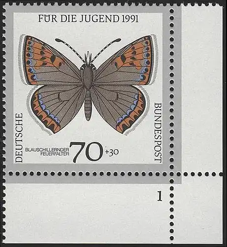 1515 Jugend Schmetterlinge 70+30 Pf ** FN1
