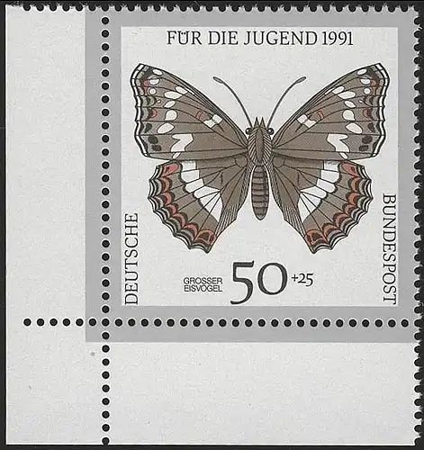 1513 Jugend Schmetterlinge 50+25 Pf ** Ecke u.l.