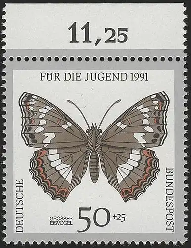 1513 Jugend Schmetterlinge 50+25 Pf ** Oberrand