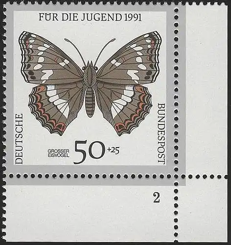 1513 Jugend Schmetterlinge 50+25 Pf ** FN2