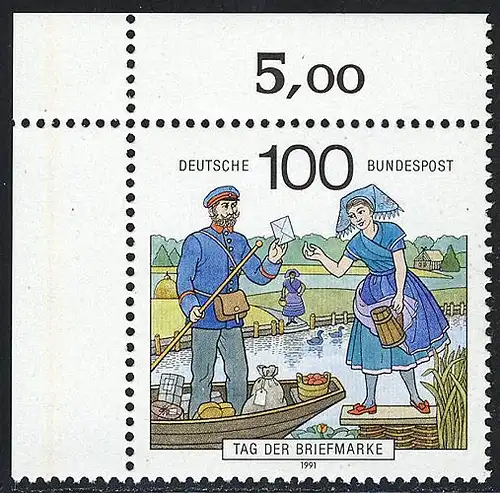 1570 Jour du timbre 100 Pf ** Coin o.l.