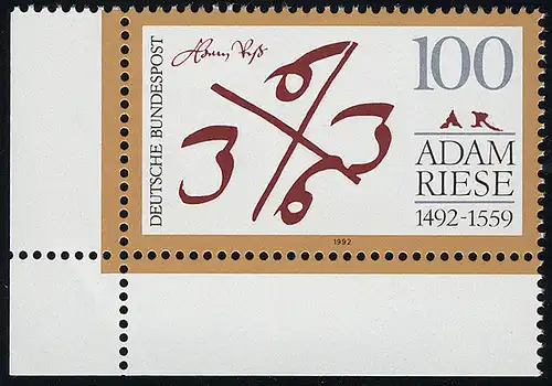 1612 Adam Riese ** Coin et l.