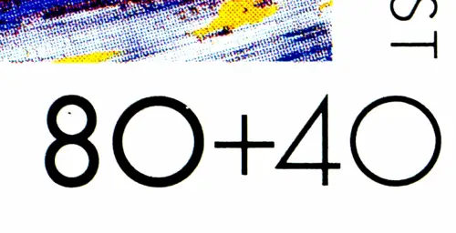 1717 Sport 80 Pf Ecke mit FN 1: PLF schwarzer Fleck in der 8 der 80, Feld 25 **