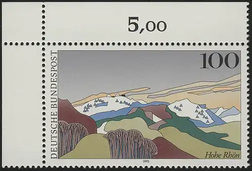 1686 Hohe Rhön Wasserkuppe 100 Pf ** Ecke o.l.