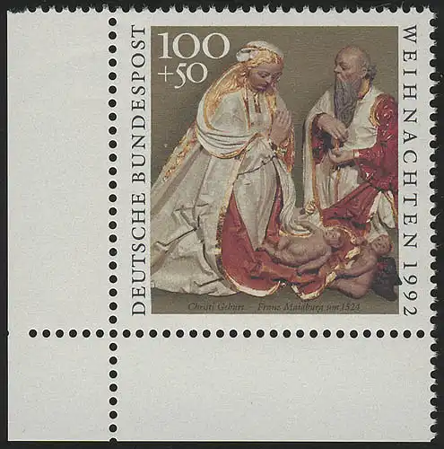 1640 Weihnachten 100+50 Pf ** Ecke u.l.