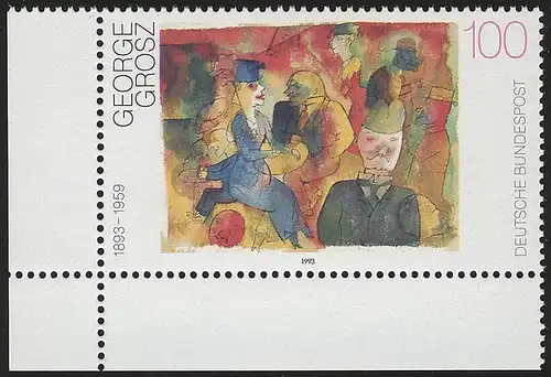 1656 Peinture allemande 100 Pf Grosz ** coin et l.