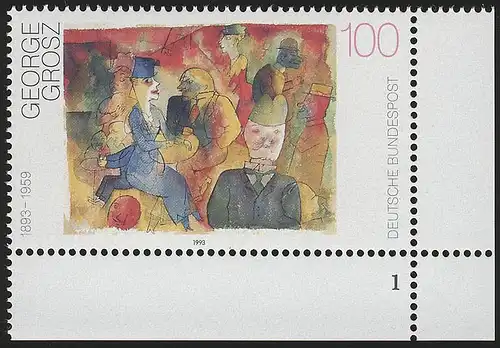 1656 Deutsche Malerei 100 Pf Grosz ** FN1