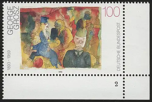 1656 Deutsche Malerei 100 Pf Grosz ** FN2