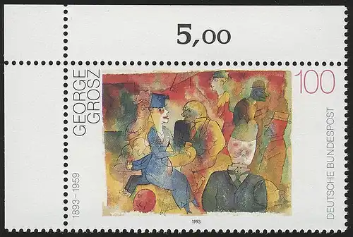 1656 Peinture allemande 100 Pf Grosz ** coin o.l.