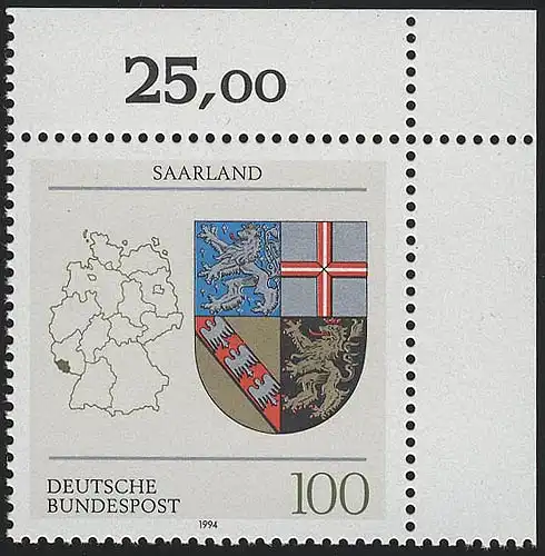 1712 Saarland ** Ecke o.r.