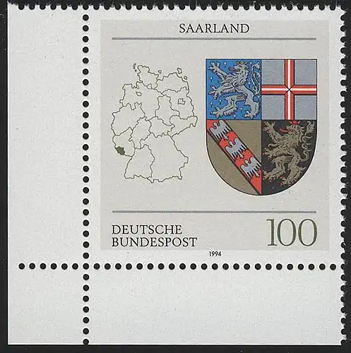 1712 Saarland ** Ecke u.l.