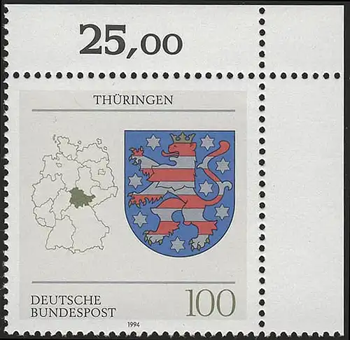 1716 Thüringen ** Ecke o.r.