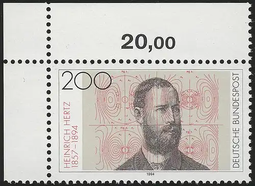 1710 Heinrich Hertz ** Ecke o.l.