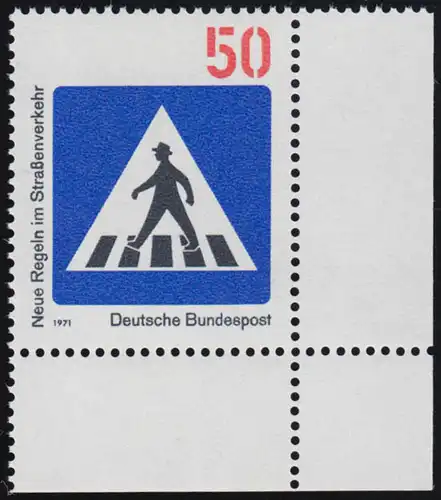 668 Transport routier 50 Pf Piétons ** Coin et r.