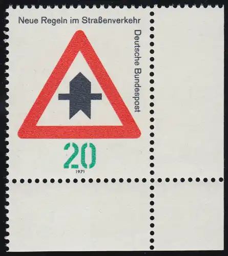 666 Straßenverkehr 20 Pf Vorfahrt ** Ecke u.r.
