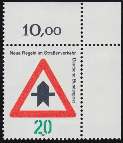 666 Straßenverkehr 20 Pf Vorfahrt ** Ecke o.r.