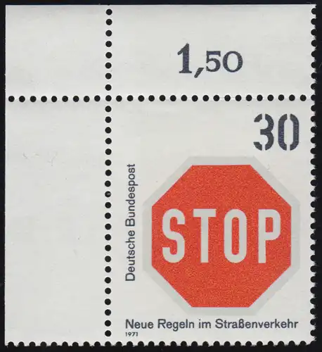 667 Transport routier 30 Pf Arrêt STOP ** Coin o.l.