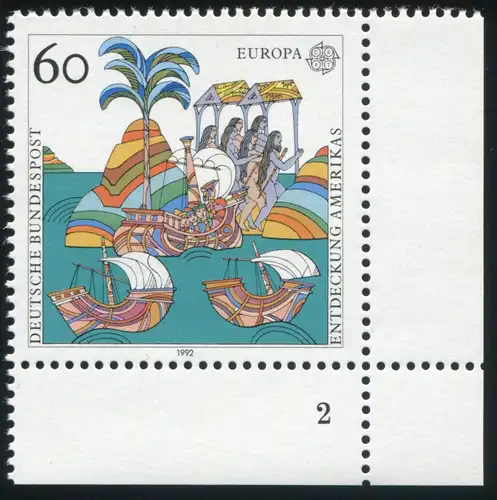 1608V Europe 60 p. avec PLF point blanc dans le brun de l'île, champ 25, **