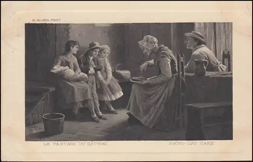 Künstler-AK Gemälde von N. Rosen: Le Partage du Gâteau - Kuchen-Teilen, 1912