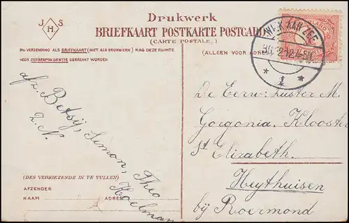 Pays-Bas AK Landstraße avec Bauer et Fuhrwerk par WIJK AAN ZEE 30.12.1912