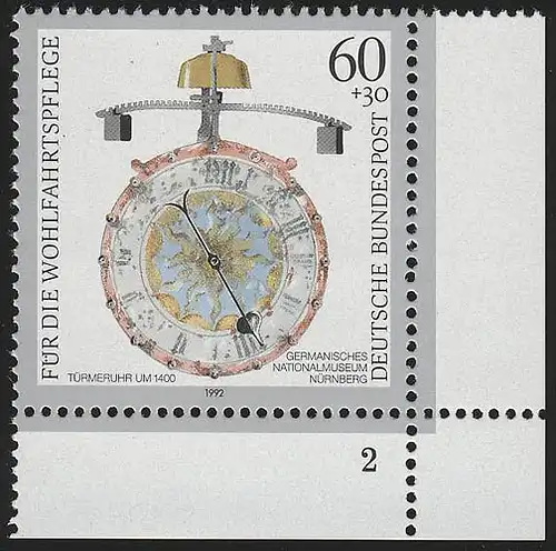 1631 Wofa Türmeruhr 60+30 Pf ** FN2