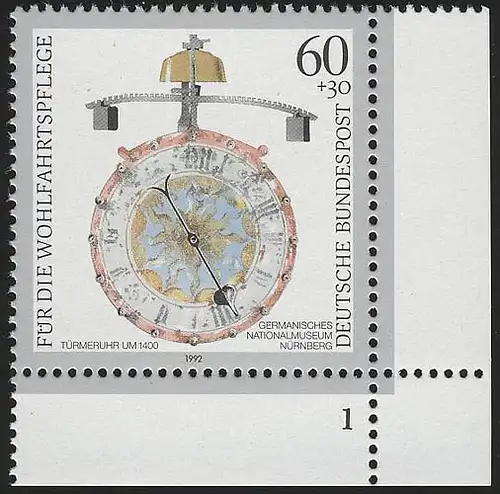 1631 Wafa Horloge de tour 60+30 Pf ** FN1