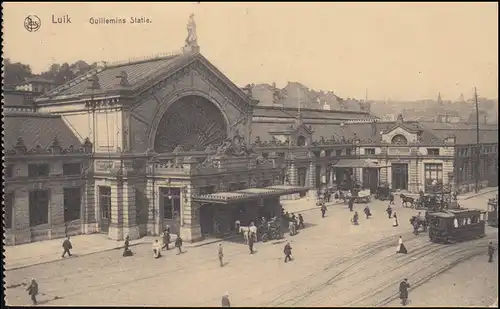 Pays-Bas AK Luik / Liège: gare centrale de Guillemins Statie, Feldpost 4.9.1916